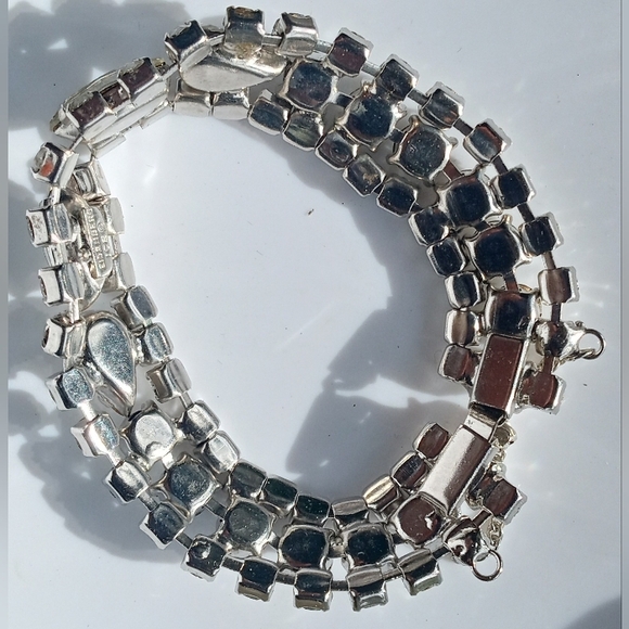 Eisenberg Ice Crystal Clear Rhinestones Signed Vintage Mid Century Bracelet - Picture 2 of 13